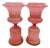 Medici Vases in Pink Opaline with Gilt and Enamel Decoration and Brass-Rimmed Feet, 1890s, Set of 2 For Sale