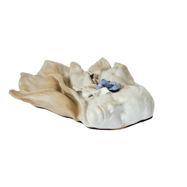 Vintage studio pottery female figurative wall art sculpture. No makers mark. Minor wear. No chips. Ready to hang.