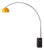 Iconic 95" Mid-Century Modern Arc Floor Lamp With Black Nickel Steel Body, Half-Dome Mustard Shade, Black Marble Base, Dimmable For Sale