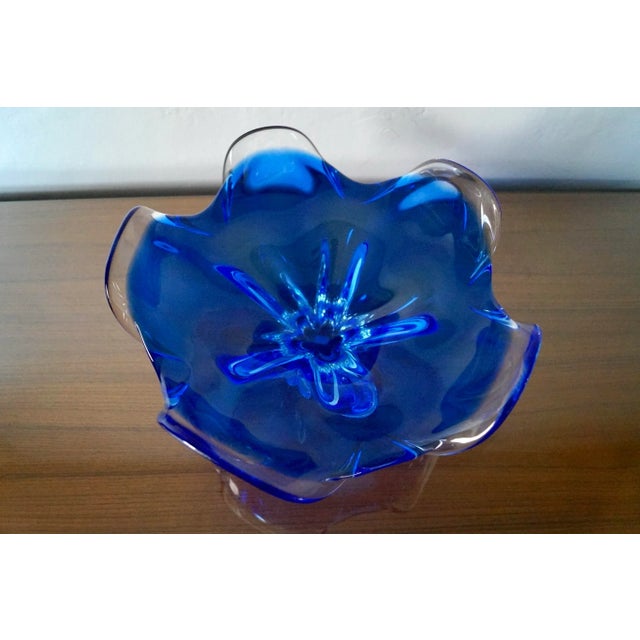 1960’s Mid-Century Modern Hand Blown Glass Decorative Bowl For Sale - Image 12 of 12