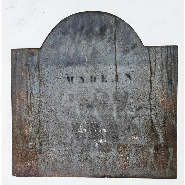 Antique White Antique French Cast Iron Fireback With Royal Arms of France - Fabulous Patina For Sale - Image 8 of 9