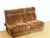 Pair of vintage brown velvet armchairs that can be converted into a bench, dating from the 1960s. comfortable seating....