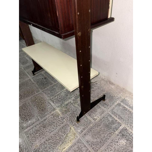 Italian Brown Bookcase, 1960s For Sale - Image 3 of 10