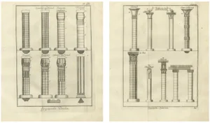 Ancient Egyptian Columns and Capitals, 1776, Paper, Set of 2