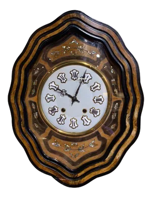 19th Century French Napoleon III Mother of Pearl Inlay and Painted Wall Clock