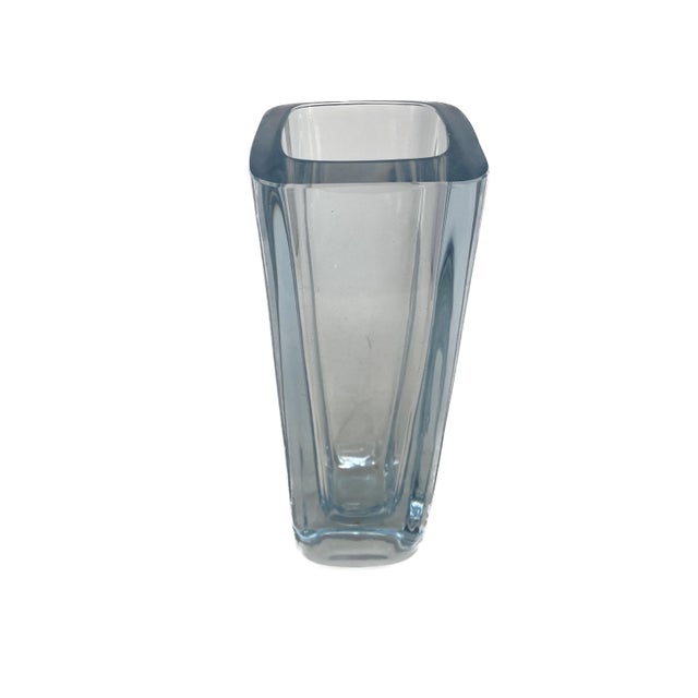 Blue 1960s 10.5" Strömbergshyttan Swedish Art Glass "Sommerso" Vase, Model 1031 For Sale - Image 8 of 10