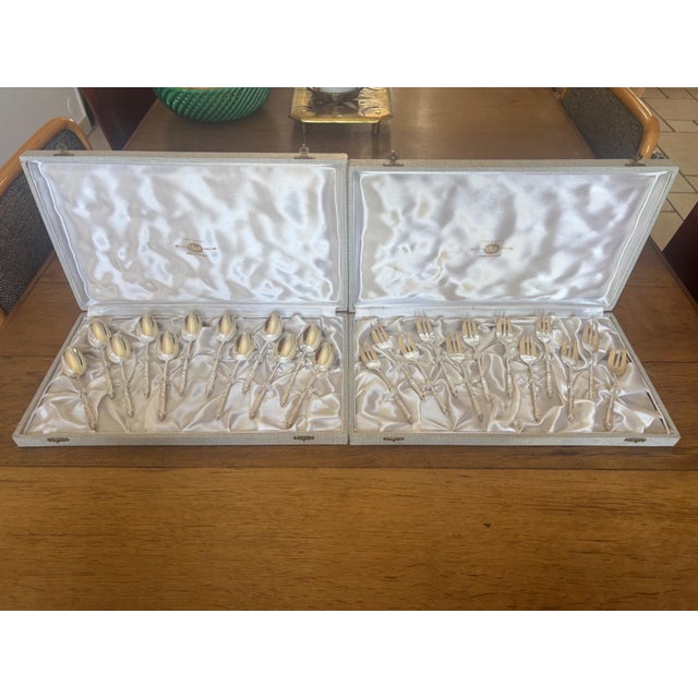 Silver Early 20th Century Louis XVI Silver-Plated Dessert Service For Sale - Image 8 of 8