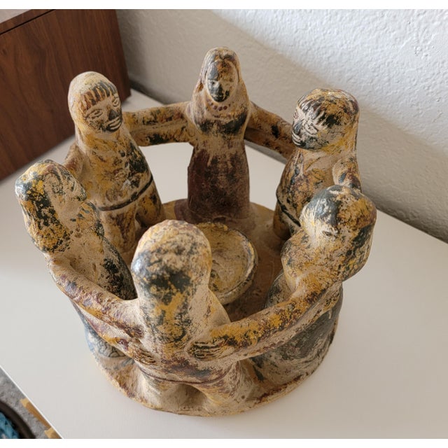 Mexican Vintage Primitive "Circle of Friends" Votive Candle Holder For Sale - Image 3 of 5
