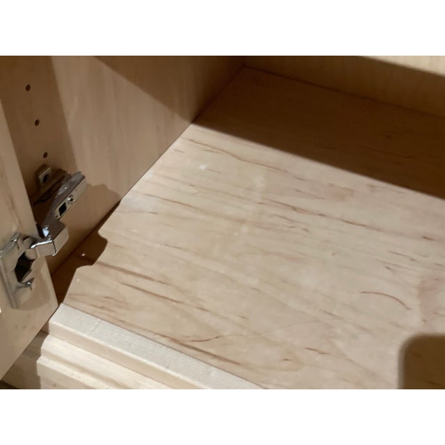 Ohio Amish-Built Solid Hard Maple Fall-Front Desk With Clear Coating, Featuring a Lighted Display, a Glass Shelf Above, and Storage Below. For Sale - Image 11 of 11