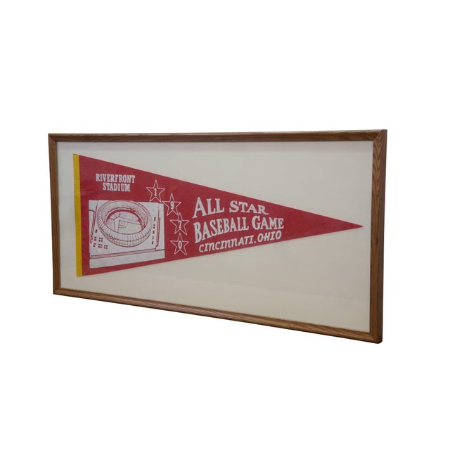 Rare vintage 1970 Cincinnati Reds Big Red Machine host All-Star Game pennant features a red felt design highlighting...