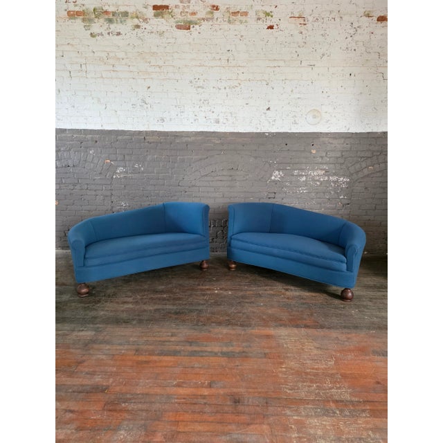 Art Deco 1940s Curved Asymmetrical Banana Form Sofa For Sale - Image 3 of 18