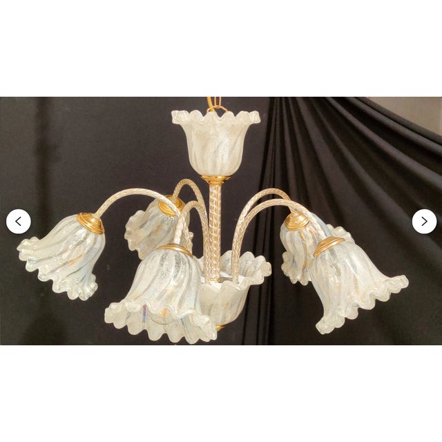 Art Deco Hollywood Regency Murano Glass Chandelier, 1980s For Sale - Image 4 of 6