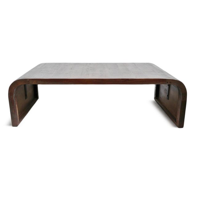 Farmhouse Salvaged Wood Waterfall Coffee Table For Sale - Image 3 of 8