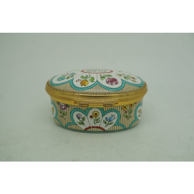 1988 Halcyon Days Enamels England Bilston & Battersea Keepsake Trinket Box 2" For Sale - Image 12 of 13