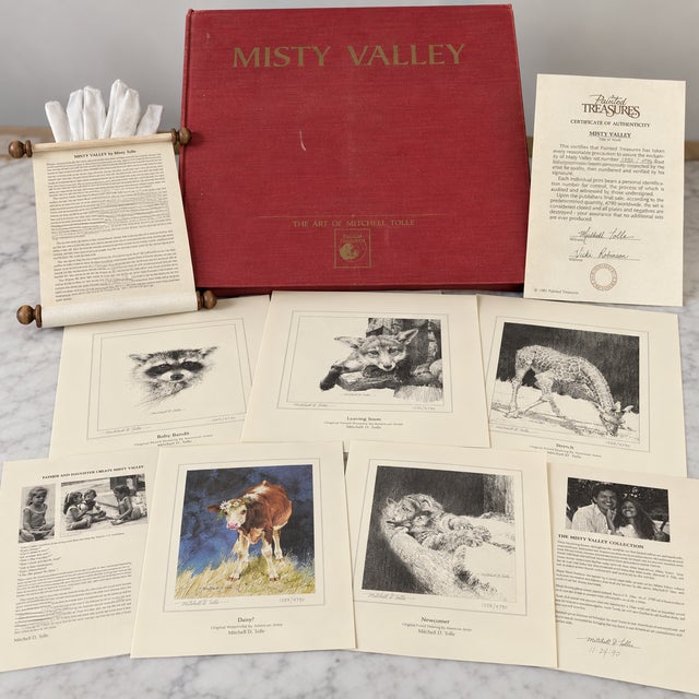 Paper Mitchell D. Tolle Misty Valley 1991 Complete 8 Signed & Numbered Lithograph Portfolio No. 1356/4790 With Coa - 15 pcs For Sale - Image 7 of 10