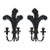 Pair of Hollywood Regency Black Candle Sconces With Plumes in the Style of Tony Duquette For Sale