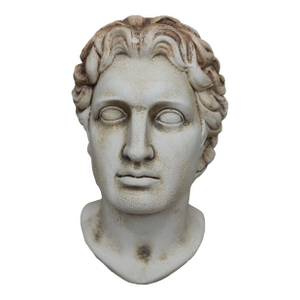 1980s Vintage Sculptural Bust of Alexander the Great of Macedonia, On a Marble Base
