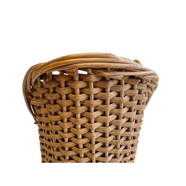 1960s Vintage Umbrella Stand in Metal and Rattan, 1960s For Sale - Image 5 of 10