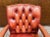 English Chesterfield Desk Chair in Red For Sale - Image 5 of 8