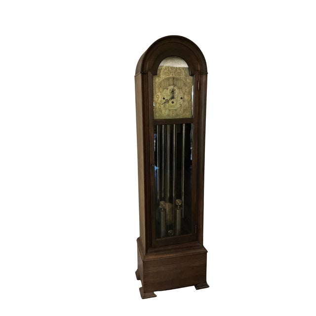 1915 Herschede Hall Walnut Grandfather Tall Clock 5 Chimes For Sale - Image 10 of 10