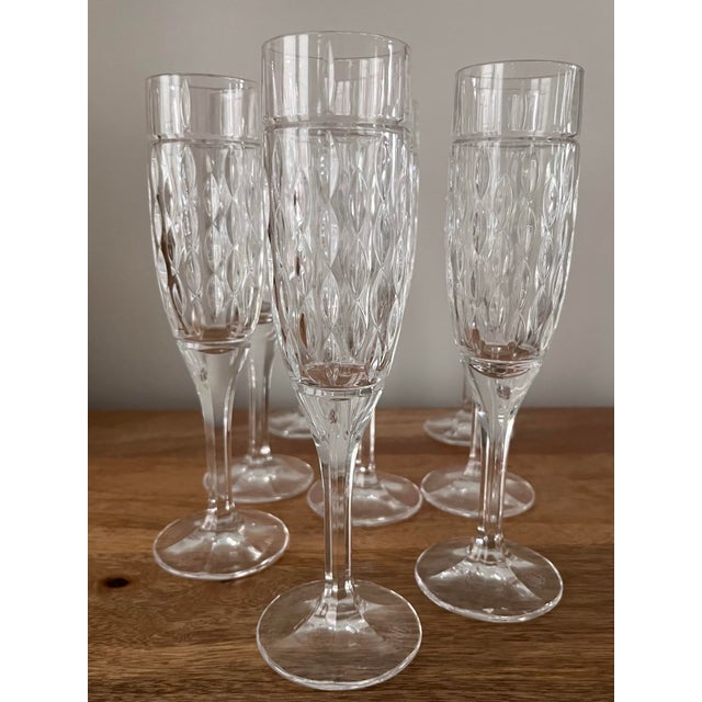 Transparent Ralph Lauren Crystal Champagne Flutes, Germany-Set of 8 For Sale - Image 8 of 9