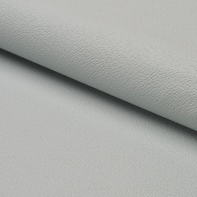 Schumacher Sample - Schumacher Textured Vegan Leather Fabric In Fog For Sale - Image 4 of 5