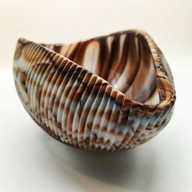 Brown Vintage Italian Shell Ashtray in Murano Art Glass, 1960s For Sale - Image 8 of 14