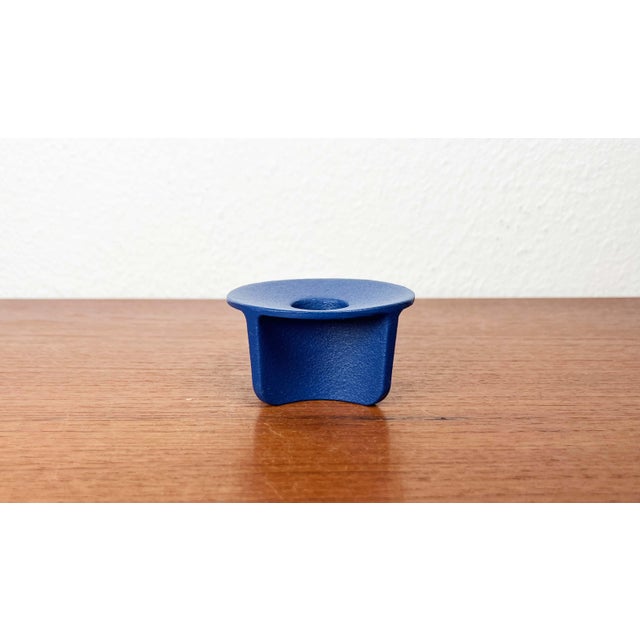 Danish Blue Cast Iron Candleholder from Normann Copenhagen For Sale - Image 3 of 16