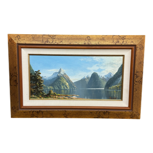 Paul Cato Mitre Peak and Milford Sound, New Zealand Original Artwork, Signed