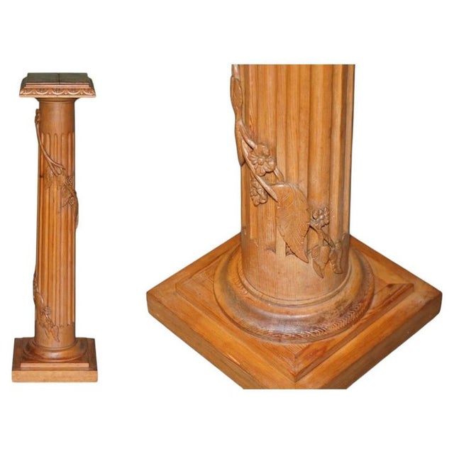 Antique English Carved Oak Vine Pedestal For Sale - Image 14 of 14