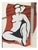 Claude Beaujour, Nude on a red background, 1994, Gouache For Sale