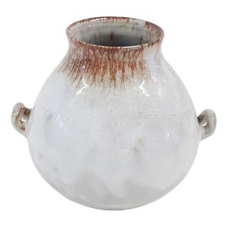 White Glazed Ceramic Vase from Mobach, 1960s For Sale
