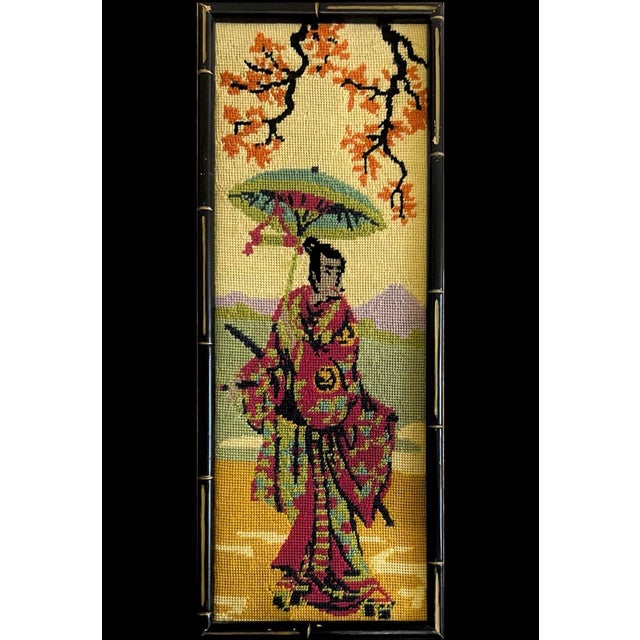 Mid 20th Century Framed Asian Japanese Needlework, Lot of 4 For Sale - Image 5 of 8