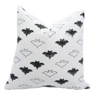 Fabdivine Haunted Harvest VibesHandmade Block Print Pillow Covers for Halloween Size-14x36- Bat For Sale