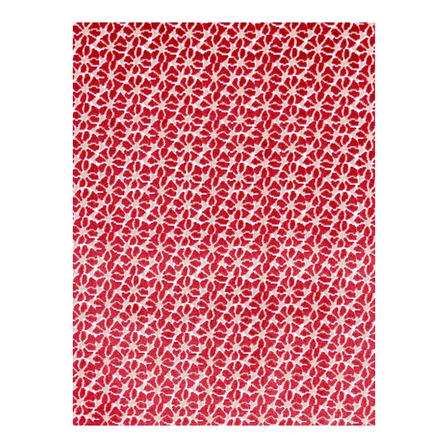 The House of Scalamandré Petal Velvet Fabric, Red For Sale