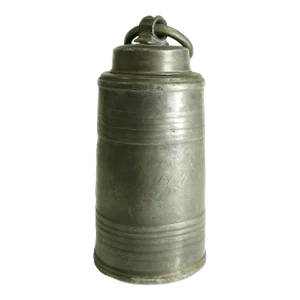 18th Century Pewter Lidded Flask Hot Water Bottle Canister Glockenflasche