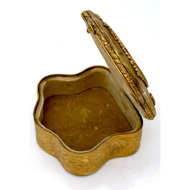 Black French Ormolu Cartouche Box With Miniature Portrait of Princess De Lamballe, Signed, Paris, Circa 1900 For Sale - Image 8 of 8