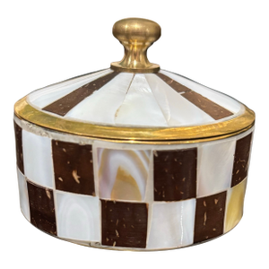 Mother of Pearl & Brass Trinket Box