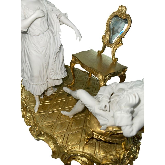 Metal 19th Century Sèvres Biscuit Porcelain & Gilt Bronze Figural Group For Sale - Image 7 of 10