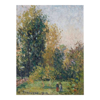 Vintage French Impressionist Art Print – Autumn Landscape by Camille Pissarro, 30" X 40" For Sale
