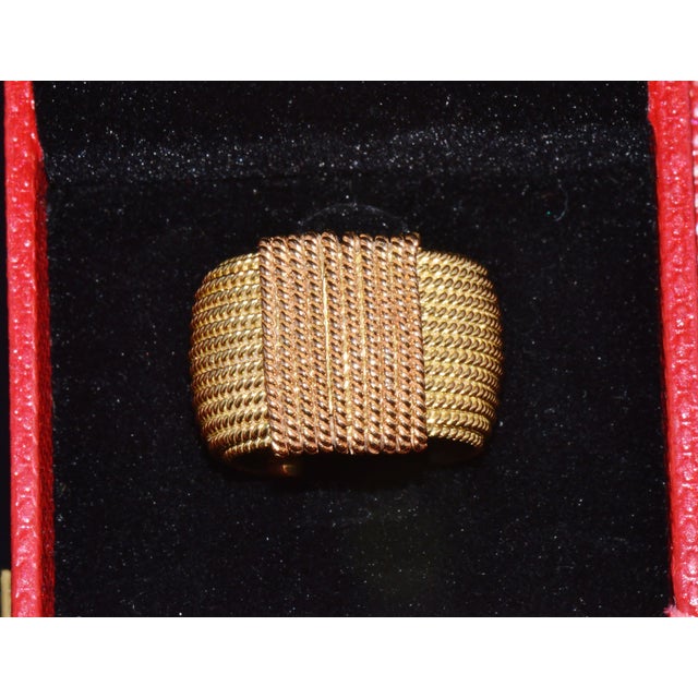 Authentic Vintage Roberto Coin Opera 18k Yellow & Rose Gold Wide Statement Band Ring With Hidden Ruby, Size 7.5 For Sale - Image 16 of 17