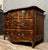 Louis xv period bombé commode in precious wood marquetry, circa 1750 front opening with three drawers with gilt bronze...