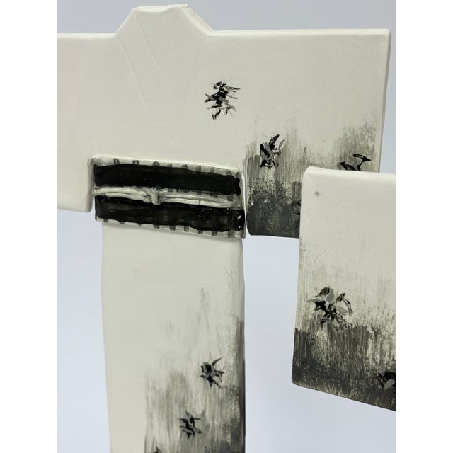 A one-of-a-kind composition ceramic kimono sculpture informed by Japanese kimono tradition interpreted in clay and glaze....