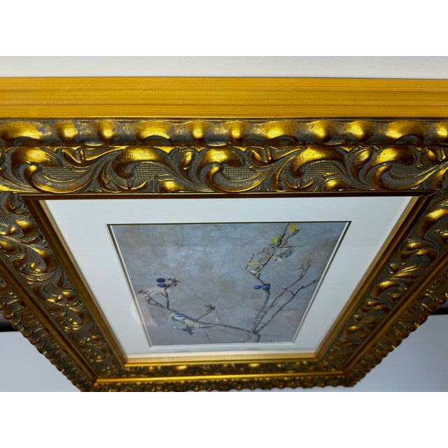 Victorian Watercolour Painting Apple Blossom Eurasian Blue Tit Bird Ornithology by Arthur Wardle For Sale - Image 9 of 12