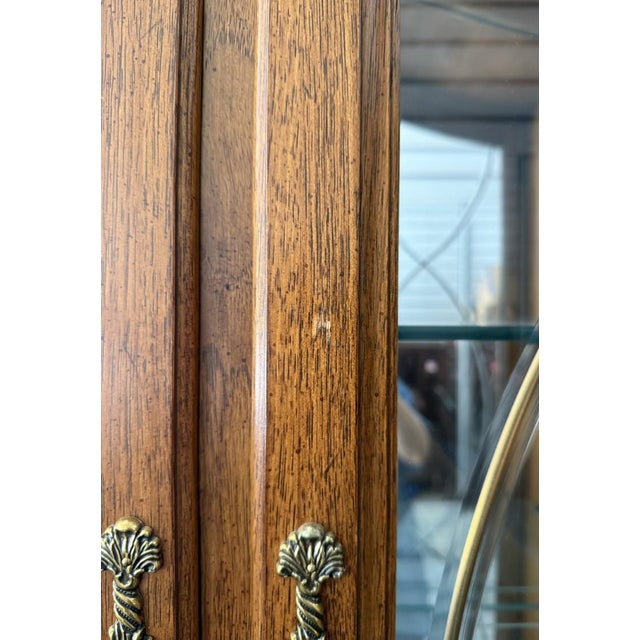 Late 20th Century Thomasville Burled Walnut China Cabinet For Sale - Image 17 of 17