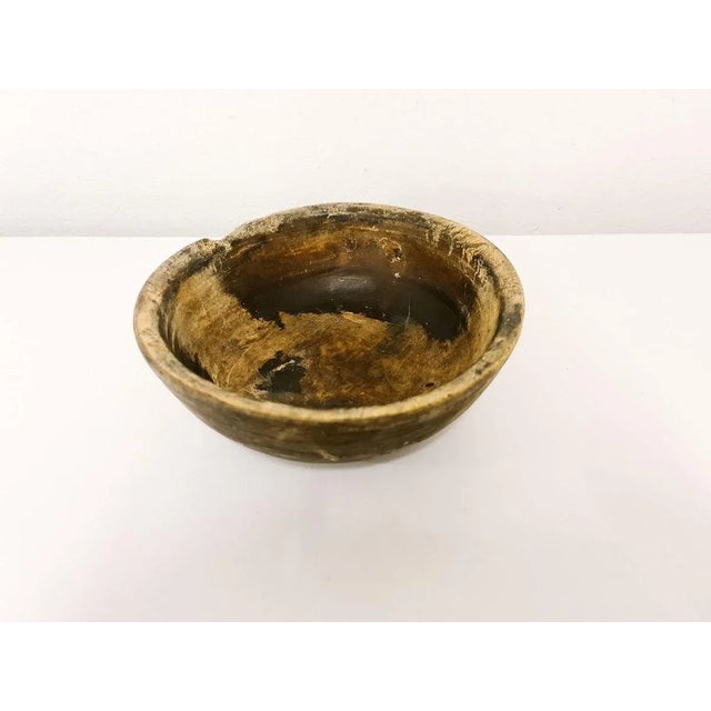 Early 19th Century Swedish Folk Art Farmers Bowl Painted in Wood For Sale - Image 4 of 9