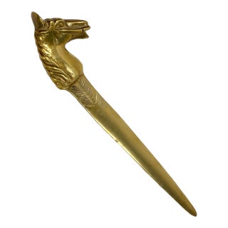 Vintage Brass Horse Head Letter Opener For Sale