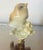 3” by 3” Vintage Capodimonte Italian porcelain bird on flower branch figurine on brass base as lamp finial.