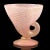 Beautiful vintage Murano hand blown pink and gold flecks Italian art glass ribbed shell shaped footed bowl / candy dish....