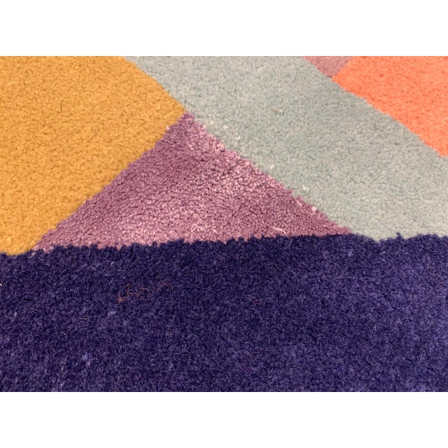 Vintage Abstract Rug in Wool, 1990s For Sale - Image 4 of 8